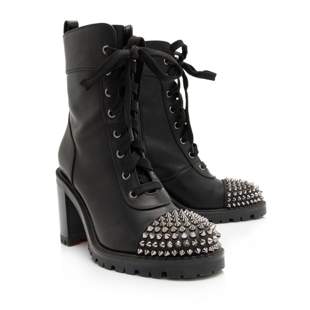 Christain Louboutin Calfskin TS Croc Spiked Ankle Boots - Size 9 / 39 - Picture 2 of 4